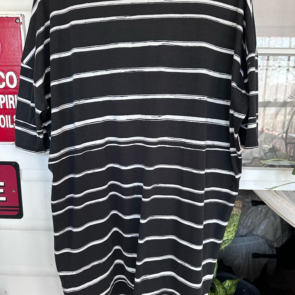 Black and White Striped womensShirt